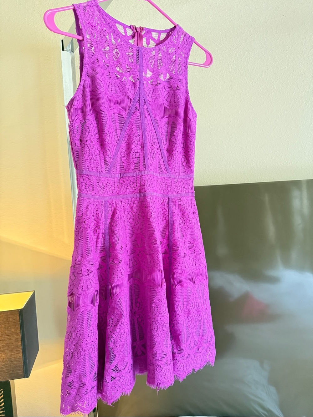 Adelyn Rae lady’s/Girls' Lace A-Line Dress - Bright Fuchsia